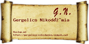Gergelics Nikodémia névjegykártya